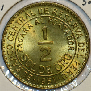 Peru 1961 1/2 Sol 196397 combine shipping