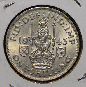 Great Britain 1943 Shilling Lion animal  190576 combine shipping