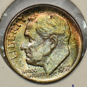 1957 Roosevelt Dime 90% silver U0253