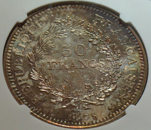 NG0015 1978 France 50 Francs ngc MS66 Nice Green toning!