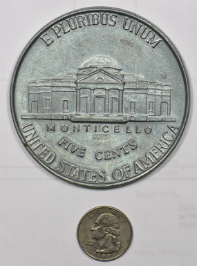 1990 's Medallion Base metal Enlarged Jefferson Nickel design 