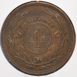 Uruguay 1869 4 Centesimos 296014 combine shipping