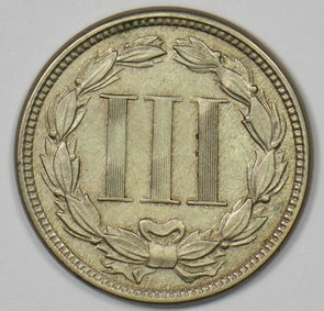 1865 Three Cents 3c Nickel XF+ U0424