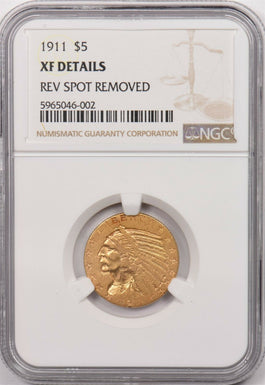 1911 5 Dollar Indian Head gold NGC XF NG1020 combine shipping