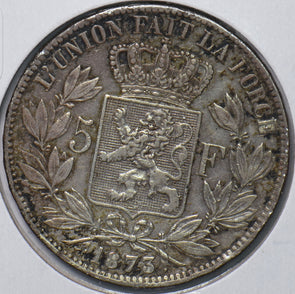 Belgium 1873 5 Francs Lion animal 490675 combine shipping