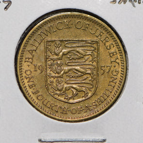 Jersey 1957 1/4 Shilling Leopards animal  900665 combine shipping