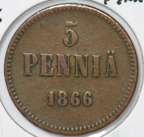 Finland 1866 5 Pennia  291024 combine shipping