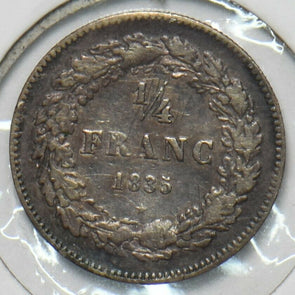 Belgium 1835 1/4 Francs B0138 combine shipping
