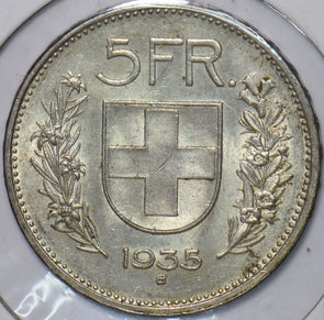 Switzerland 1935 B 5 Francs 195147 combine shipping