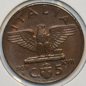 Italy 1939 R 5 Centesimi Eagle animal 195566 combine shipping