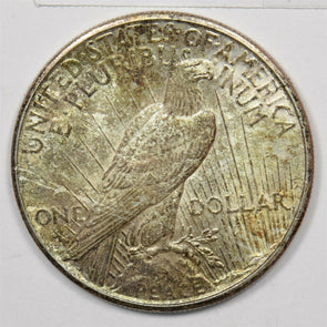 1924-S Peace Dollar Silver Very attractive color on reverse MS(+) U0259