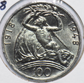 Czechoslovakia 1948 100 Korun naked man Lion animal 293589 combine shipping