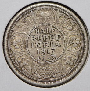 British India 1917 1/2 Rupee  291873 combine shipping