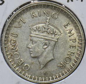 British India 1943 1/2 Rupee 194208 combine shipping