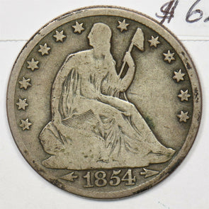 1854-O Seated Liberty Half Dollar 90% silver Abt VG U0214