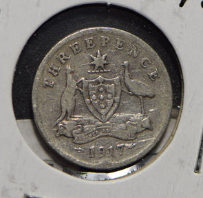 Australia 1917 3 Pence Kangaroo animal Emu  901220 combine shipping