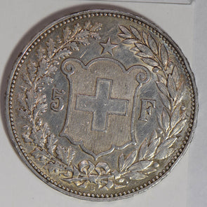 Switzerland 1892 5 Francs silver shooting thaler taler S0214 combine shipping