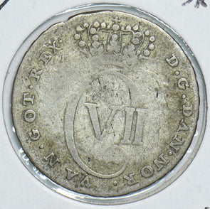 Denmark 1767 12 Skilling Silver 491497 combine shipping