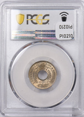 British West Africa 1908 1/10 Penny PCGS MS 65 KM-3 Copper-Nickel PI0210 combine