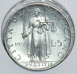 Vatican 1953 A 5 Lire 198648 combine shipping