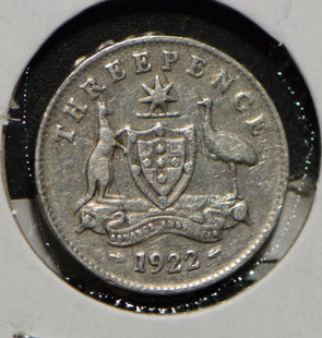 Australia 1922 3 Pence Kangaroo animal Emu  901242 combine shipping