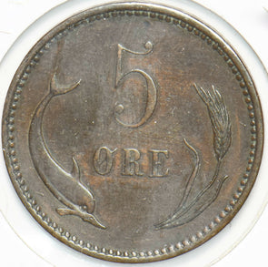 Denmark 1898 5 Ore Dolphin animal 293242 combine shipping