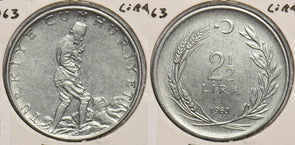 Turkey 1963 2 1/2 Lira 199051 combine shipping