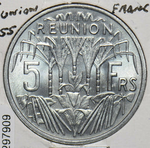 Reunion 1955 5 Francs French 297909 combine shipping