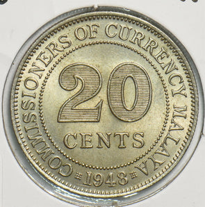 Malaya 1948 20 Cents 491487 combine shipping