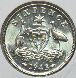 Australia 1943 6 Pence Kangaroo animal Ostrich Georgivs VI 902220 combine shippi