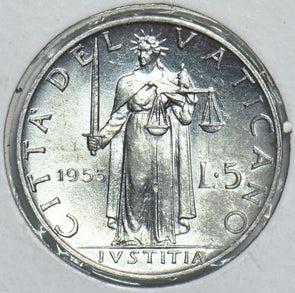 Vatican 1953 5 Lire 198660 combine shipping