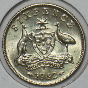 Australia 1942 D 6 Pence Kangaroo animal Emu 195610 combine shipping