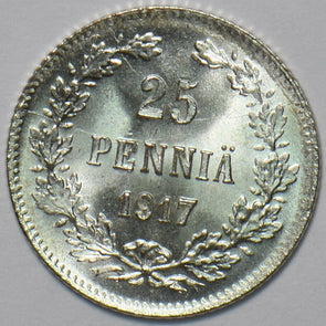 Finland 1917 25 Pennia Eagle animal 294478 combine shipping