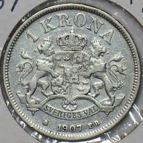 Sweden 1907 Krona Lion animal 194003 combine shipping