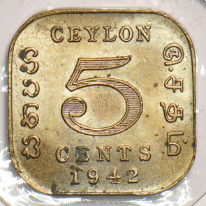 Ceylon 1942 5 Cents 199080 combine shipping
