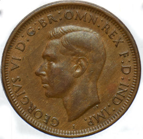Australia 1942 Penny Kangaroo animal Georgivs VI 902228 combine shipping