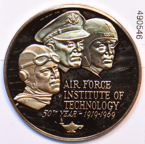 1969 Medal Eagle animal Proof Air Force Institute Of Technology 50th Anniversry