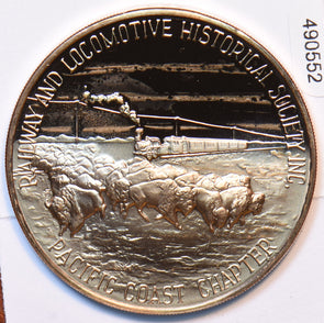 1969 Medal Buffalo animal Proof Golden Spike Centennia Commemorative 490552 com