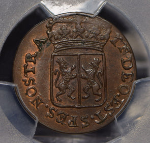 Netherlands 1793 Gelderland Duit PCGS MS63BN rare this grade PC0517 combine ship