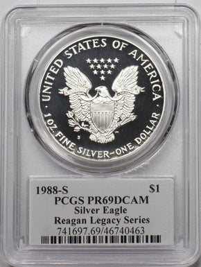 1988-S Silver Eagle Reagan legacy series PCGS PR69DCAM PC1659