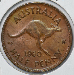 Australia 1960 Queen Elizabeth II 1/2 Penny Kangaroo animal 292853 combine ship