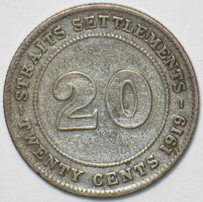 Straits Settlements 1919 20 Cents 151448 combine shipping