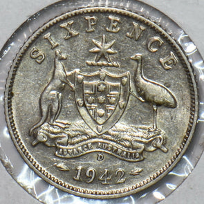 Australia 1942 6 Pence Kangaroo animal Emu 903247 combine shipping