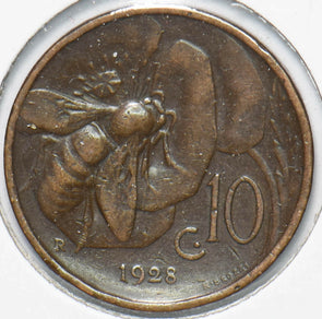Italy 1928 Vittorio Emanvele III 10 Centesimi Honey Bee animal 192226 combine s