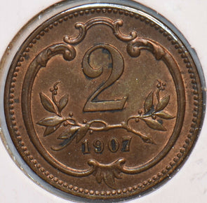 Austria 1907 2 Heller Eagle animal 194852 combine shipping