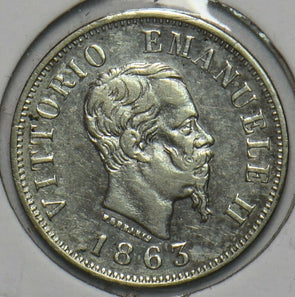 Italy 1863 M BM 50 Centesimi 296852 combine shipping