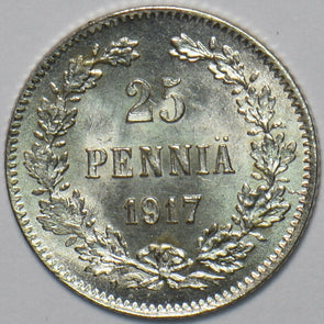 Finland 1917 25 Pennia Eagle animal 294480 combine shipping