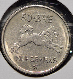 Norway 1968 50 Ore Elkhound animal  150040 combine shipping