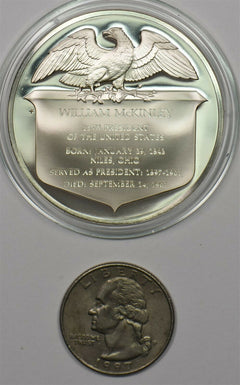 1980 's Medal Proof William McKinley in capsule 1.2oz pure silver Franklin Mint
