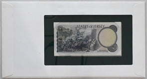 Jersey 30627 Pound note Bank of all nations. 15 P stamp cancelled RC0607 combine